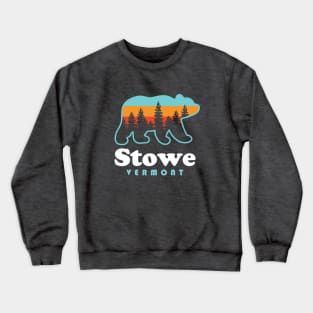 Stowe Vermont Bear Mountains Hiking Skiing VT Crewneck Sweatshirt